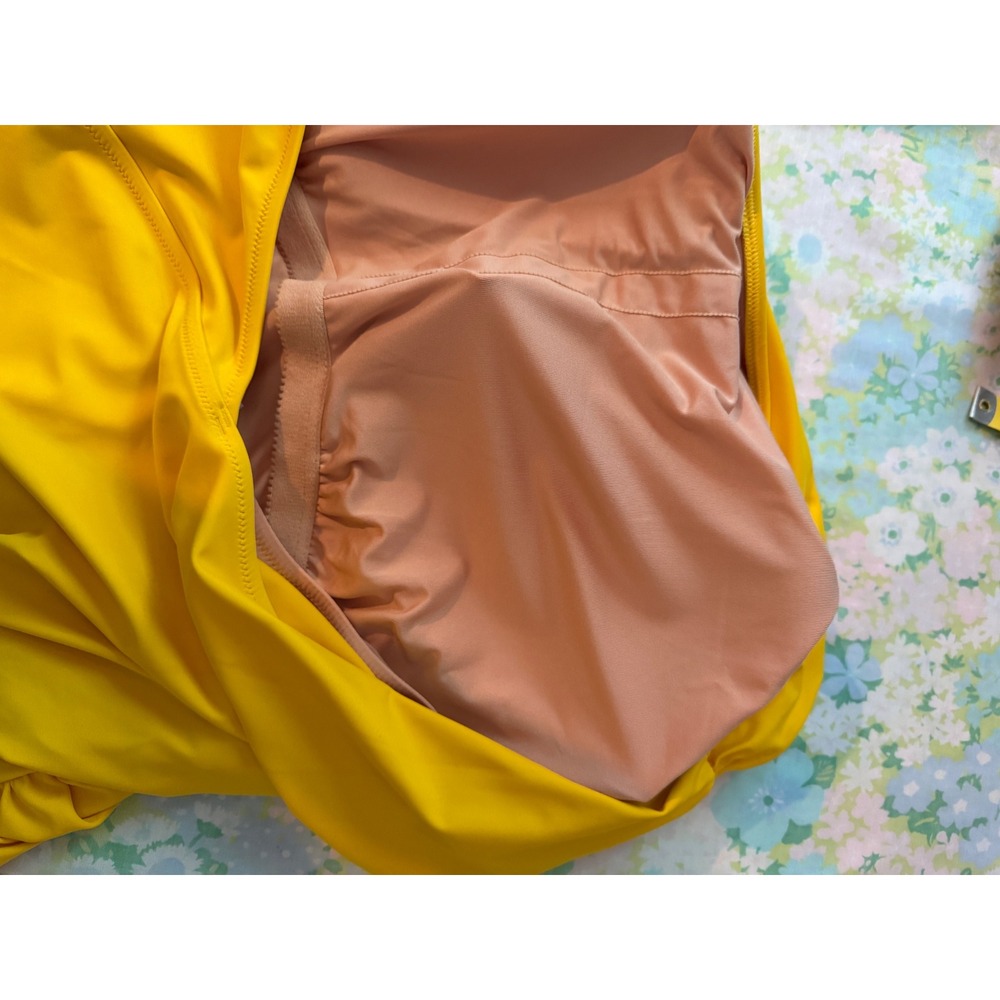 J.Crew | One-Shoulder Ruched One Piece Swimsuit Plus Size 20 Yellow BC108 - Picture 6 of 10